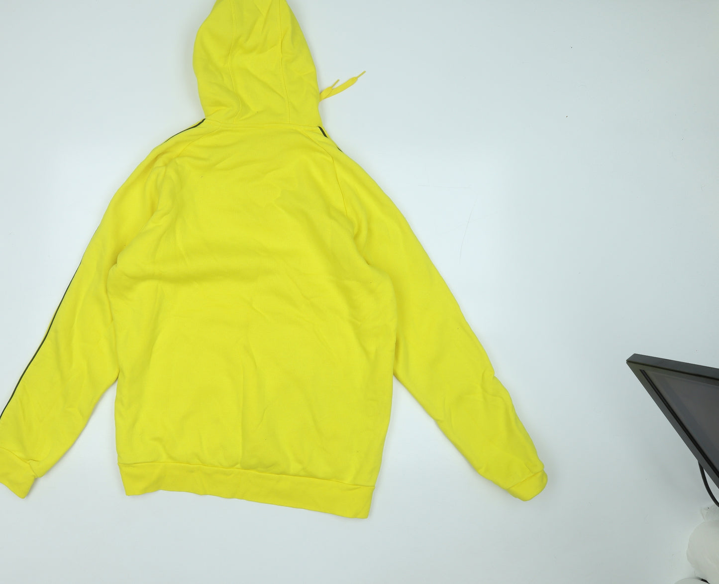 adidas Mens Yellow  Cotton Pullover Hoodie Size L