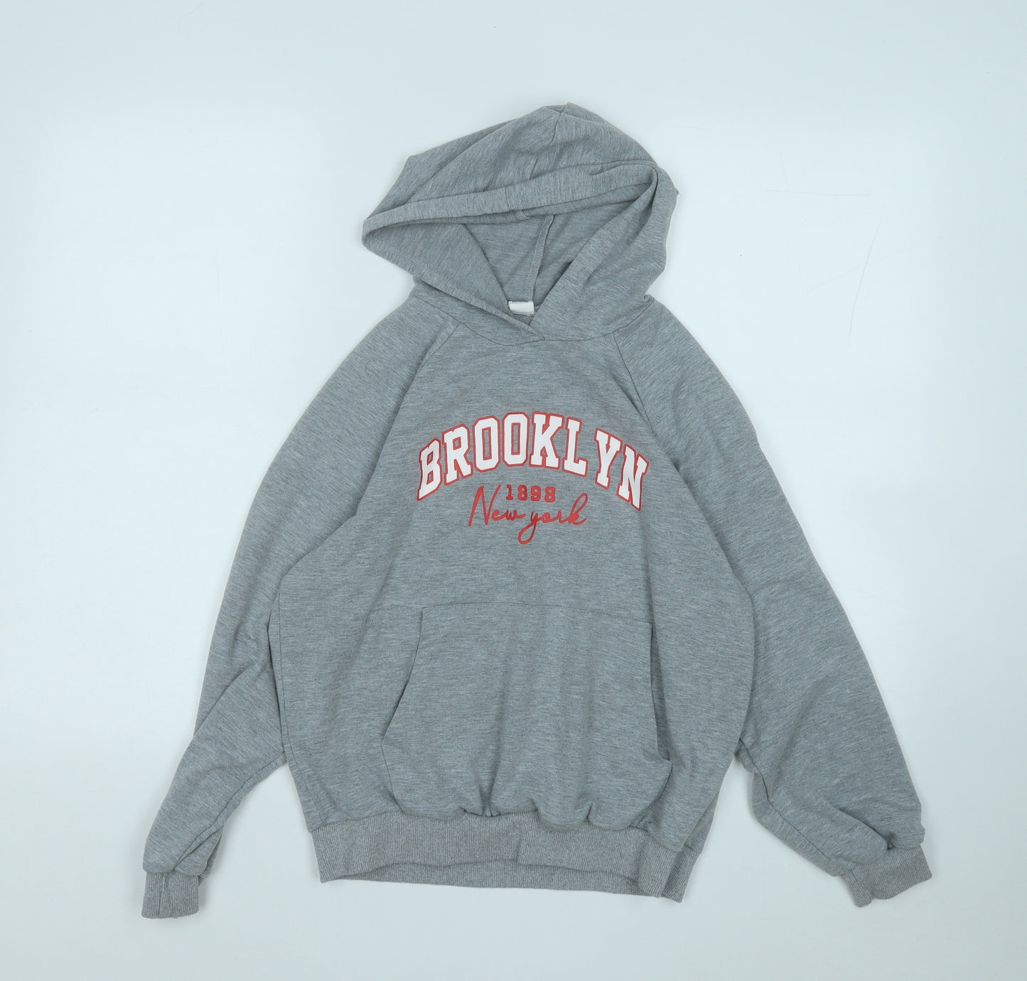 SheIn Girls Grey  Polyester Pullover Hoodie Size 10-11 Years   - Brooklyn