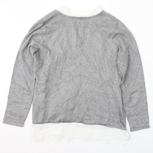 Lakeland Womens Grey V-Neck  Viscose Pullover Jumper Size 12