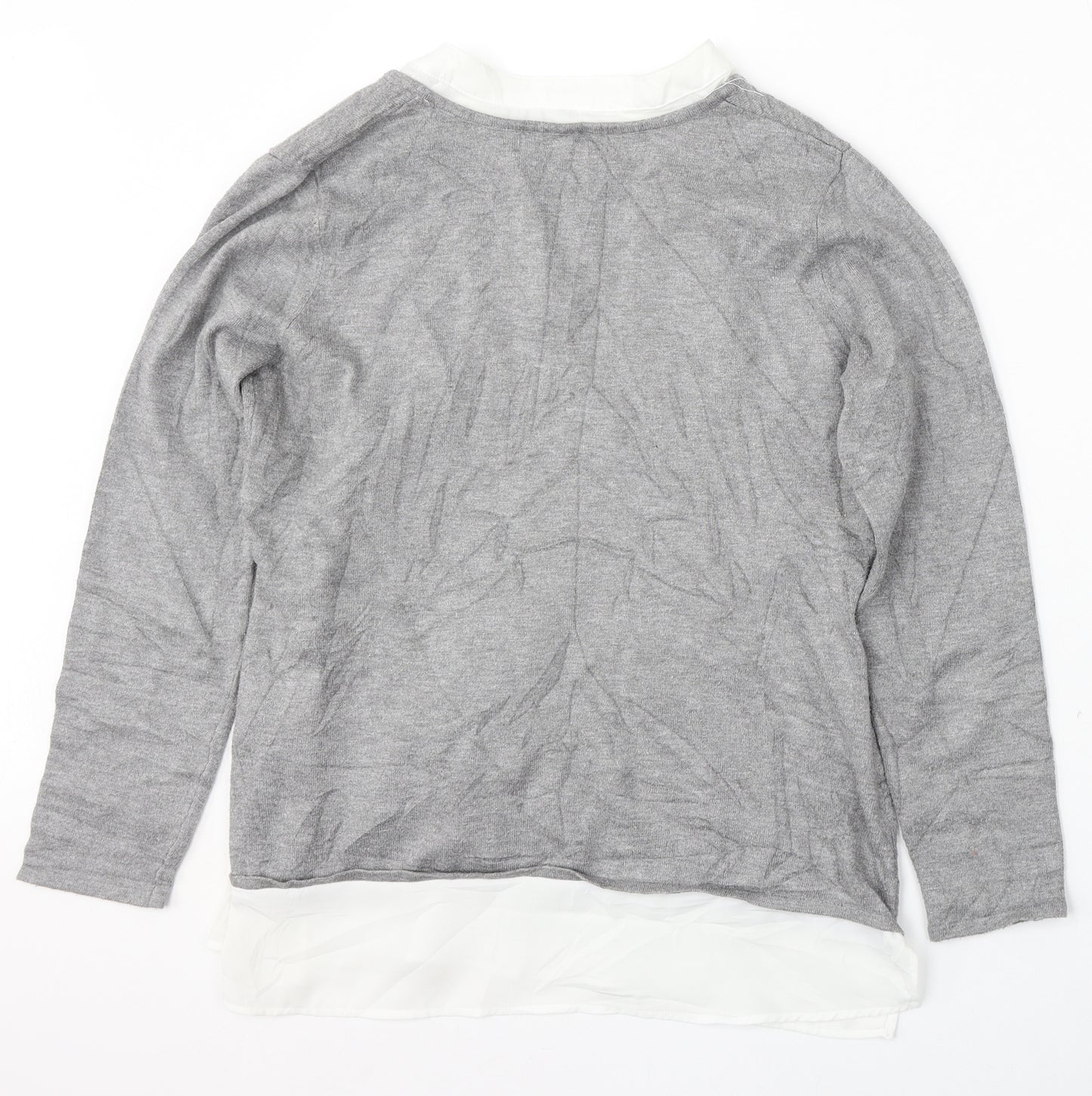 Lakeland Womens Grey V-Neck  Viscose Pullover Jumper Size 12