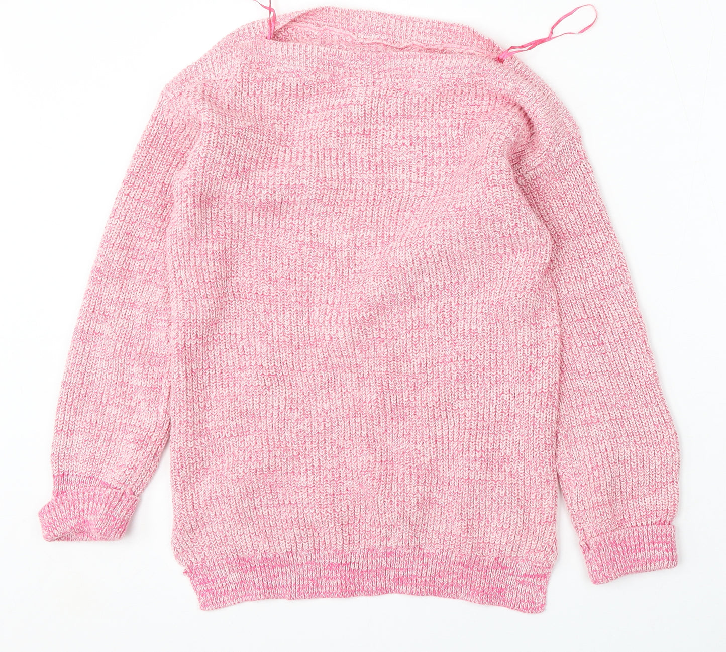 Marks and Spencer Womens Pink Boat Neck  Cotton Pullover Jumper Size S
