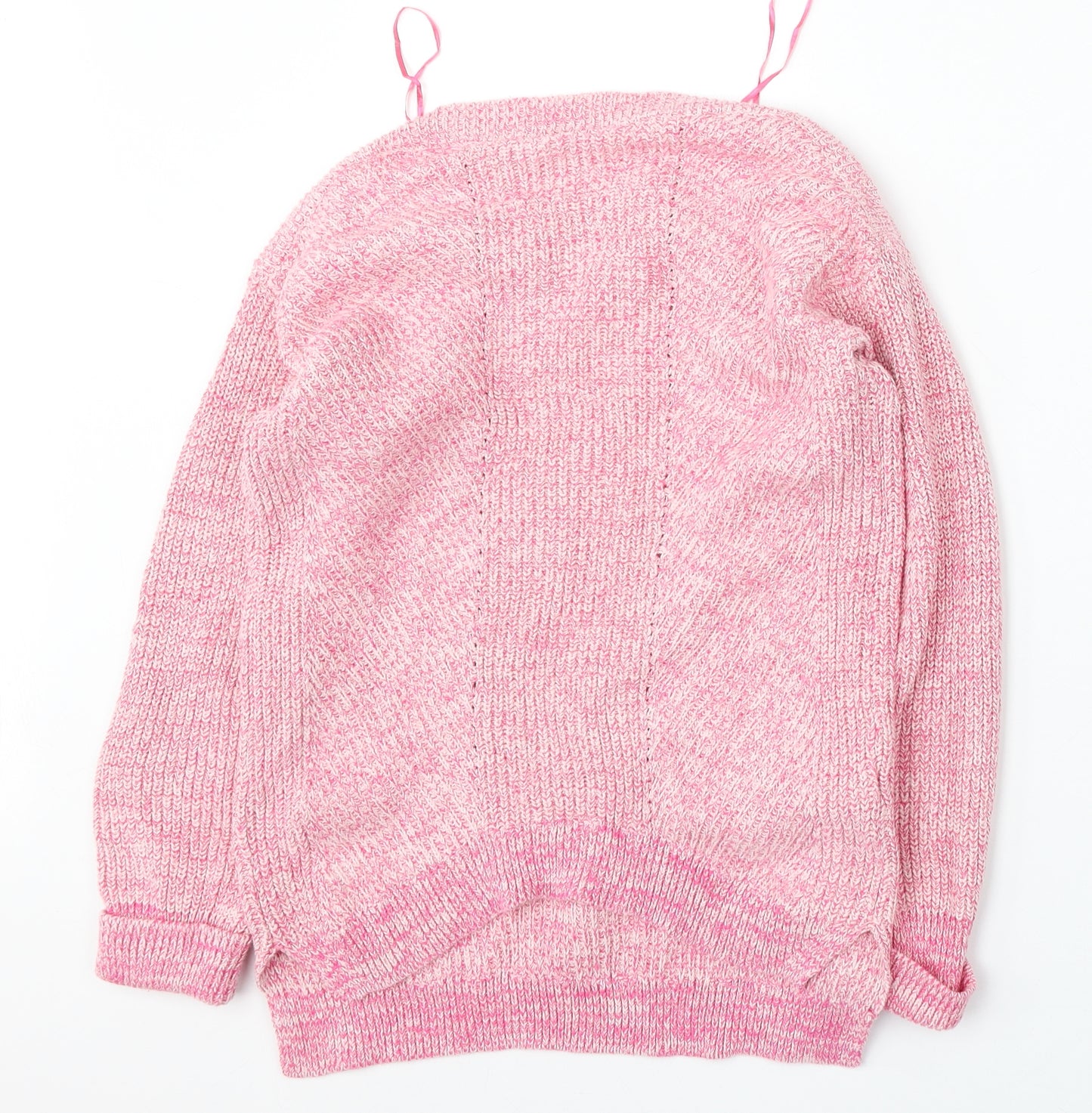 Marks and Spencer Womens Pink Boat Neck  Cotton Pullover Jumper Size S