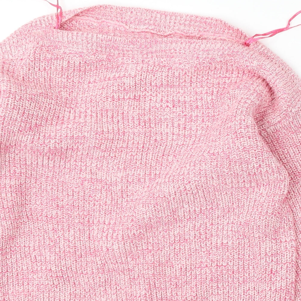 Marks and Spencer Womens Pink Boat Neck  Cotton Pullover Jumper Size S