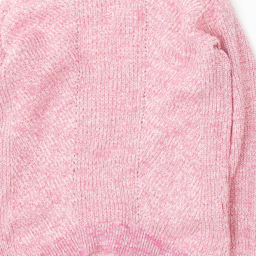 Marks and Spencer Womens Pink Boat Neck  Cotton Pullover Jumper Size S
