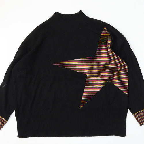 NEXT Womens Black Round Neck  Acrylic Pullover Jumper Size L