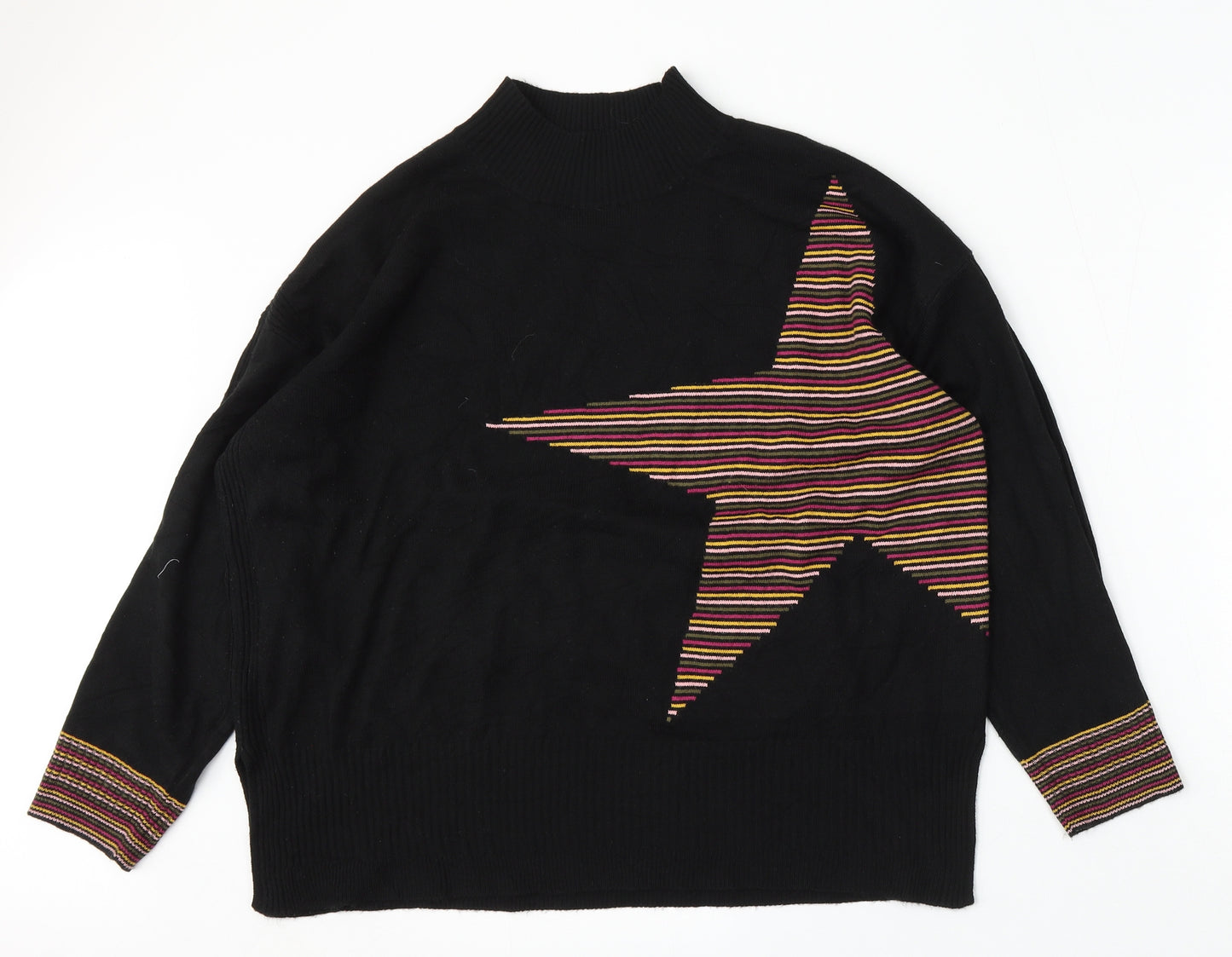 NEXT Womens Black Round Neck  Acrylic Pullover Jumper Size L