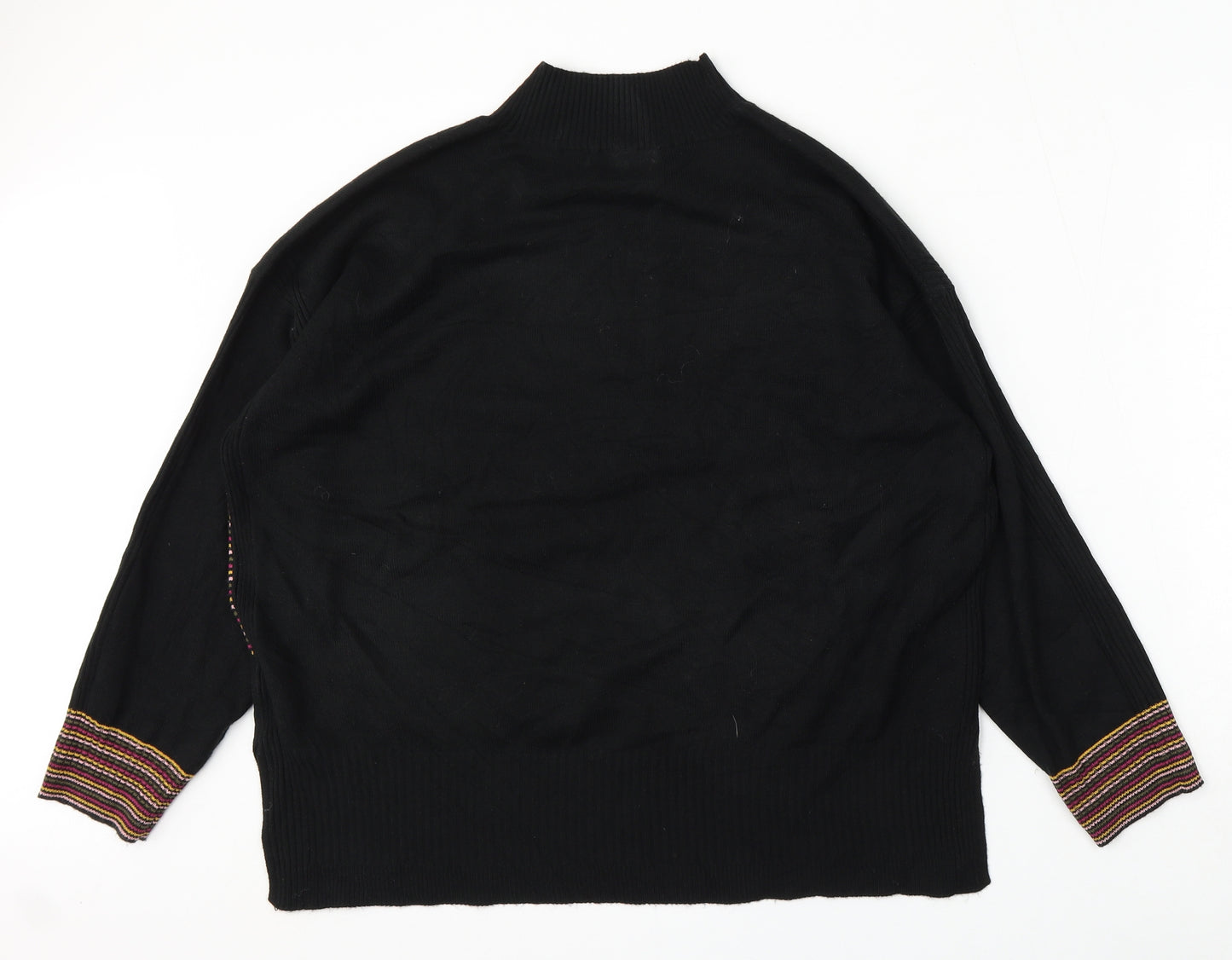 NEXT Womens Black Round Neck  Acrylic Pullover Jumper Size L
