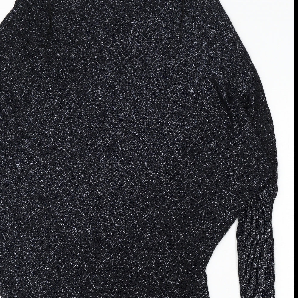 Zara Womens Blue Round Neck  Viscose Pullover Jumper Size S