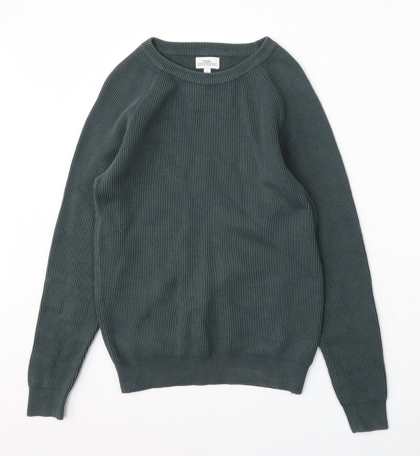 NEXT Womens Green Round Neck  Cotton Pullover Jumper Size S