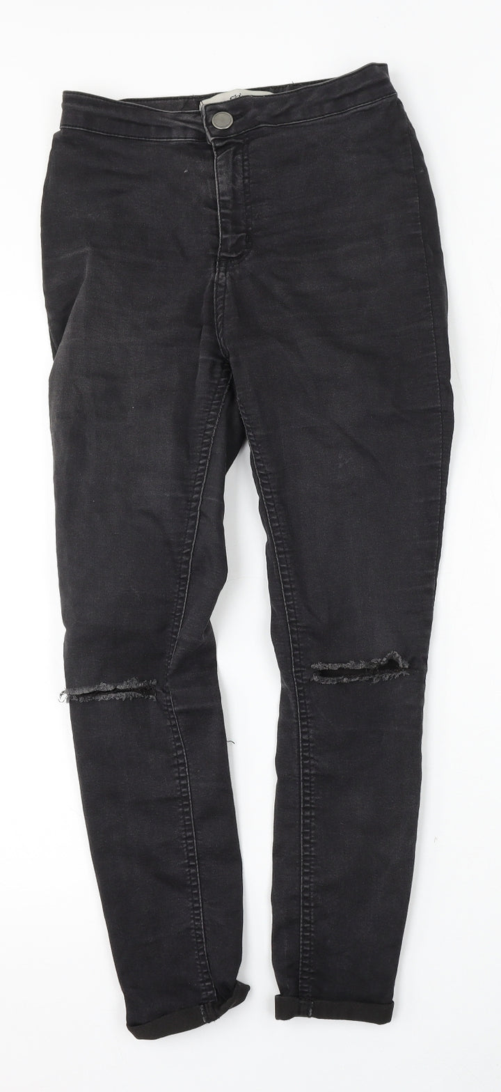 New Look Womens Black  Cotton Skinny Jeans Size 8 L26 in Regular Button