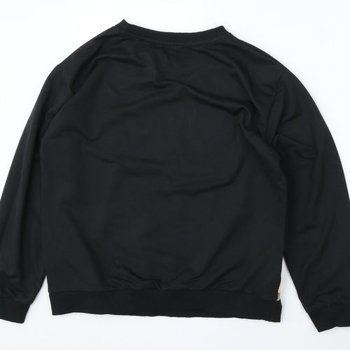 ronwe Womens Black  Polyester Pullover Sweatshirt Size L