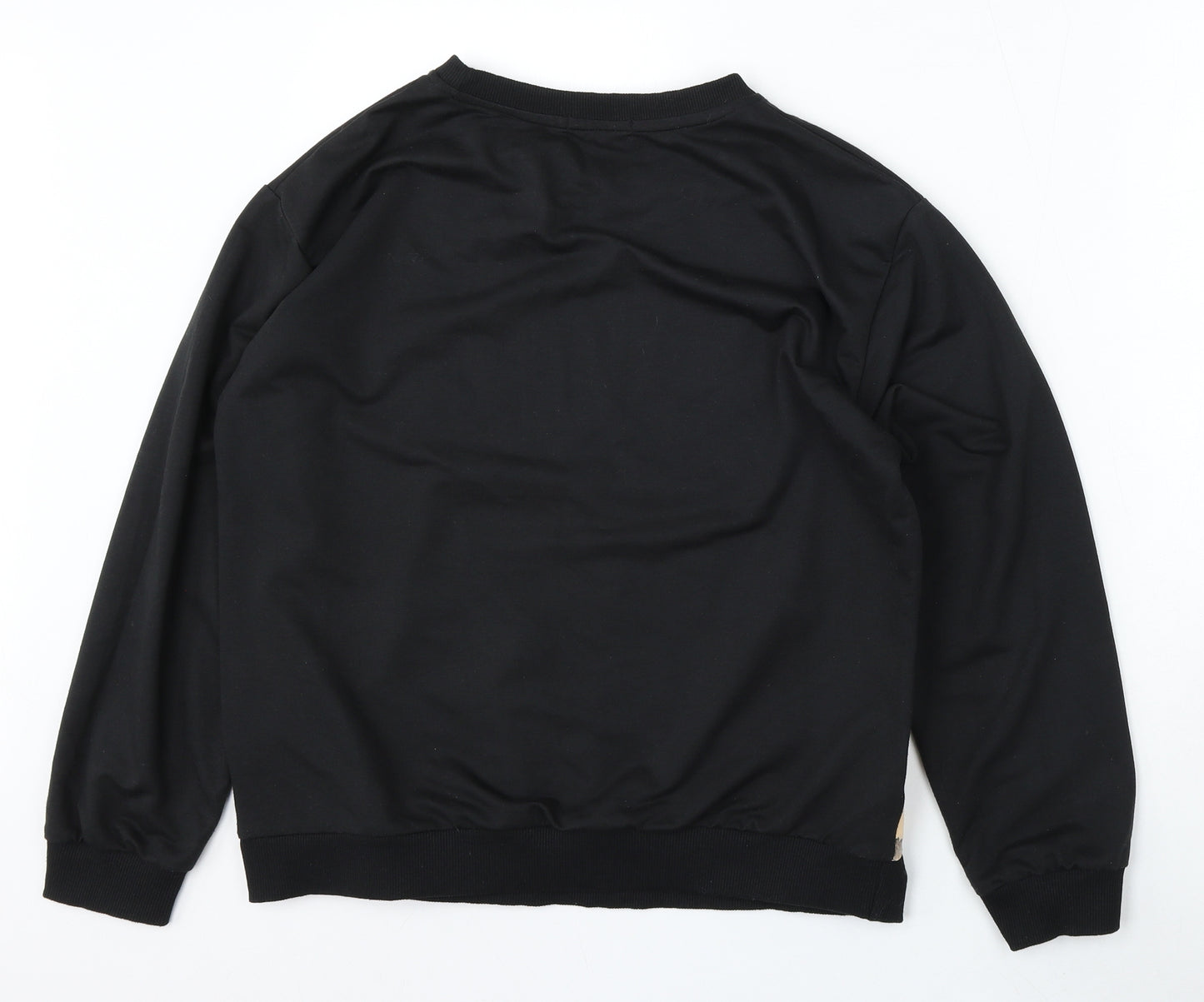 ronwe Womens Black  Polyester Pullover Sweatshirt Size L
