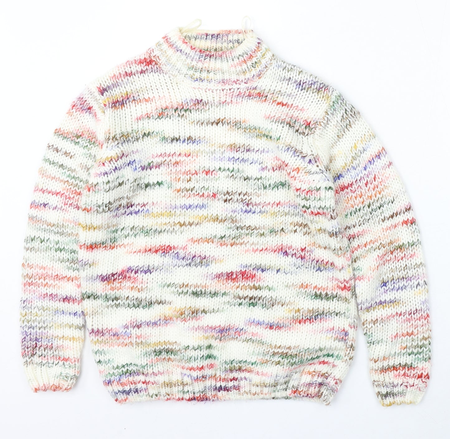 Matalan Womens Multicoloured Round Neck Striped Acrylic Pullover Jumper Size S