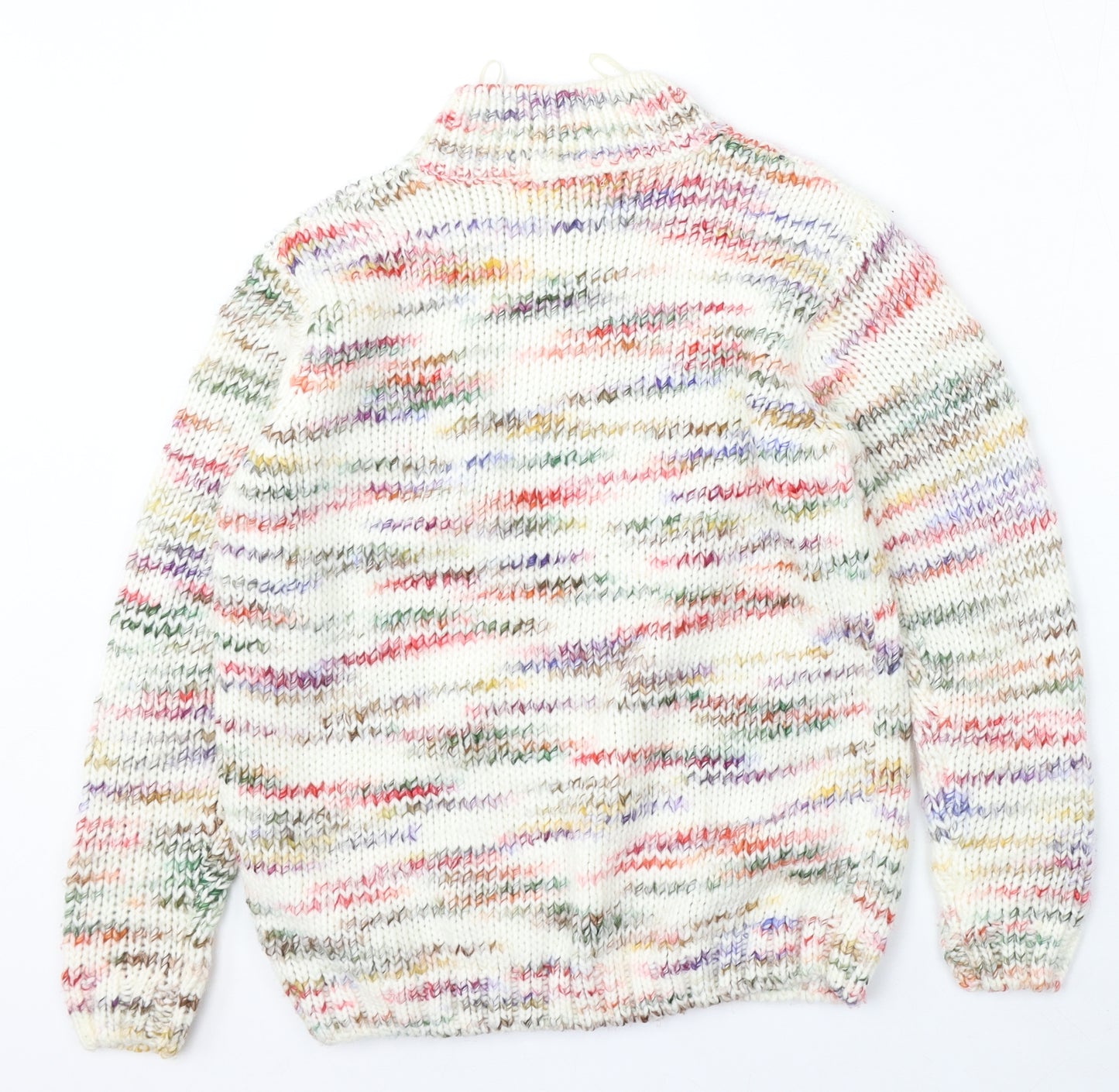 Matalan Womens Multicoloured Round Neck Striped Acrylic Pullover Jumper Size S