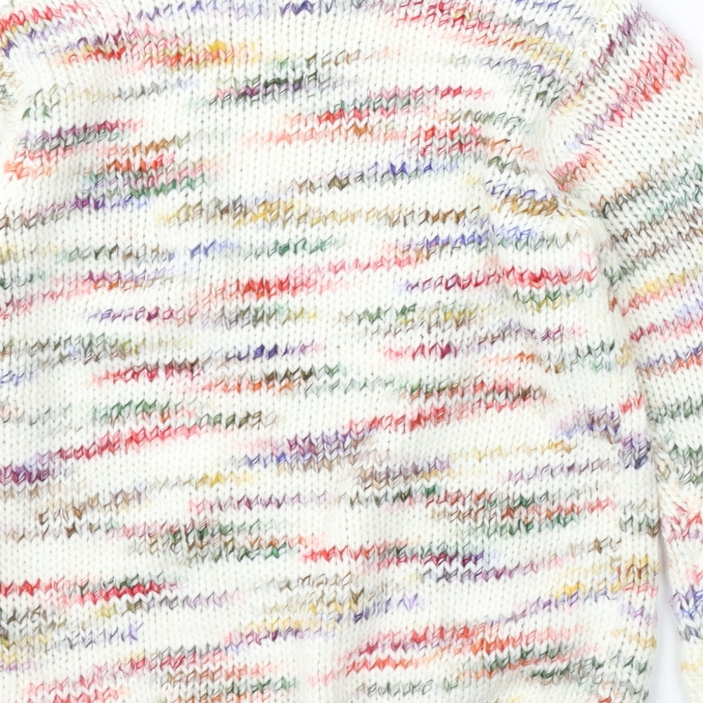 Matalan Womens Multicoloured Round Neck Striped Acrylic Pullover Jumper Size S
