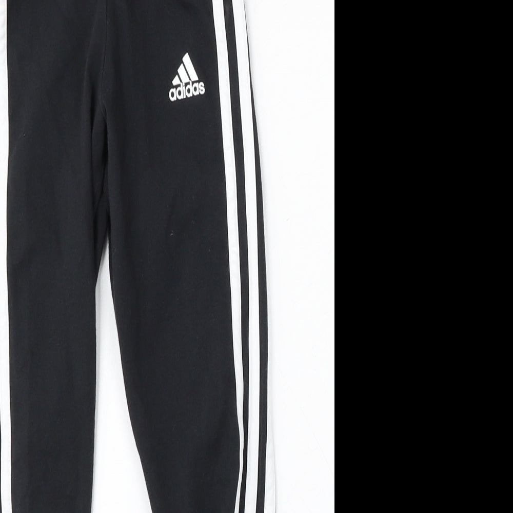 adidas Girls Black  Cotton Jogger Trousers Size 7-8 Years  Regular