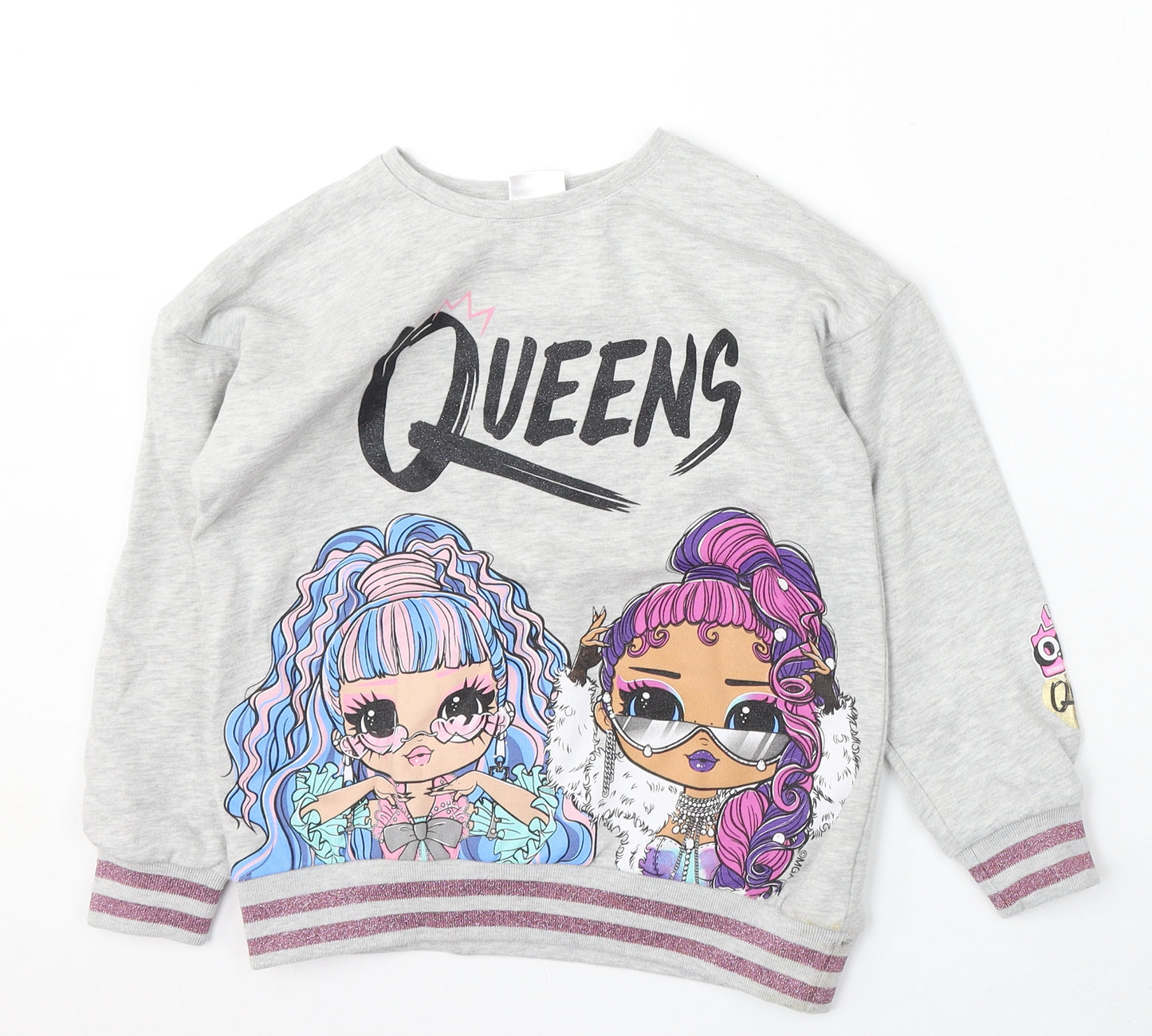 George Girls Grey  Cotton Pullover Sweatshirt Size 6-7 Years