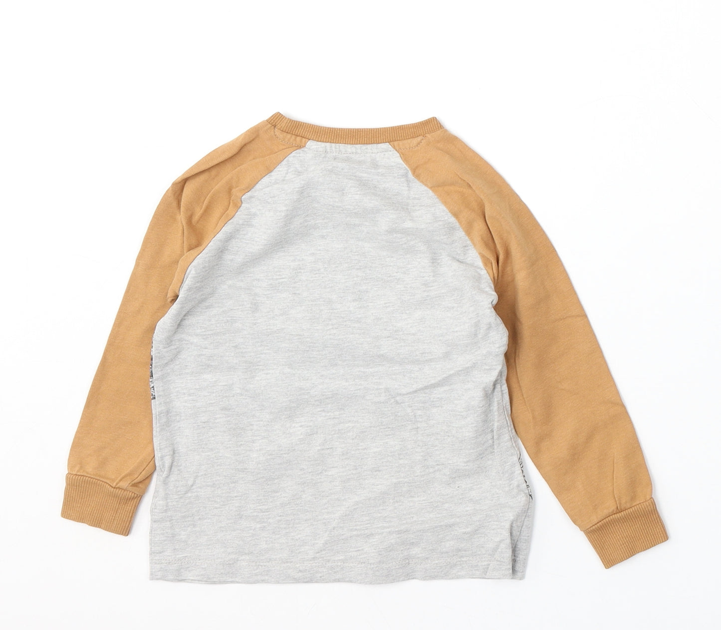 NEXT Boys Grey  Cotton Basic T-Shirt Size 3 Years Round Neck