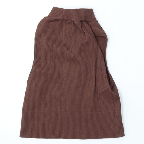 Stradivarius Womens Brown Round Neck  Nylon Vest Jumper Size L