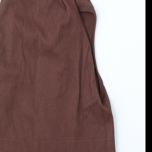 Stradivarius Womens Brown Round Neck  Nylon Vest Jumper Size L