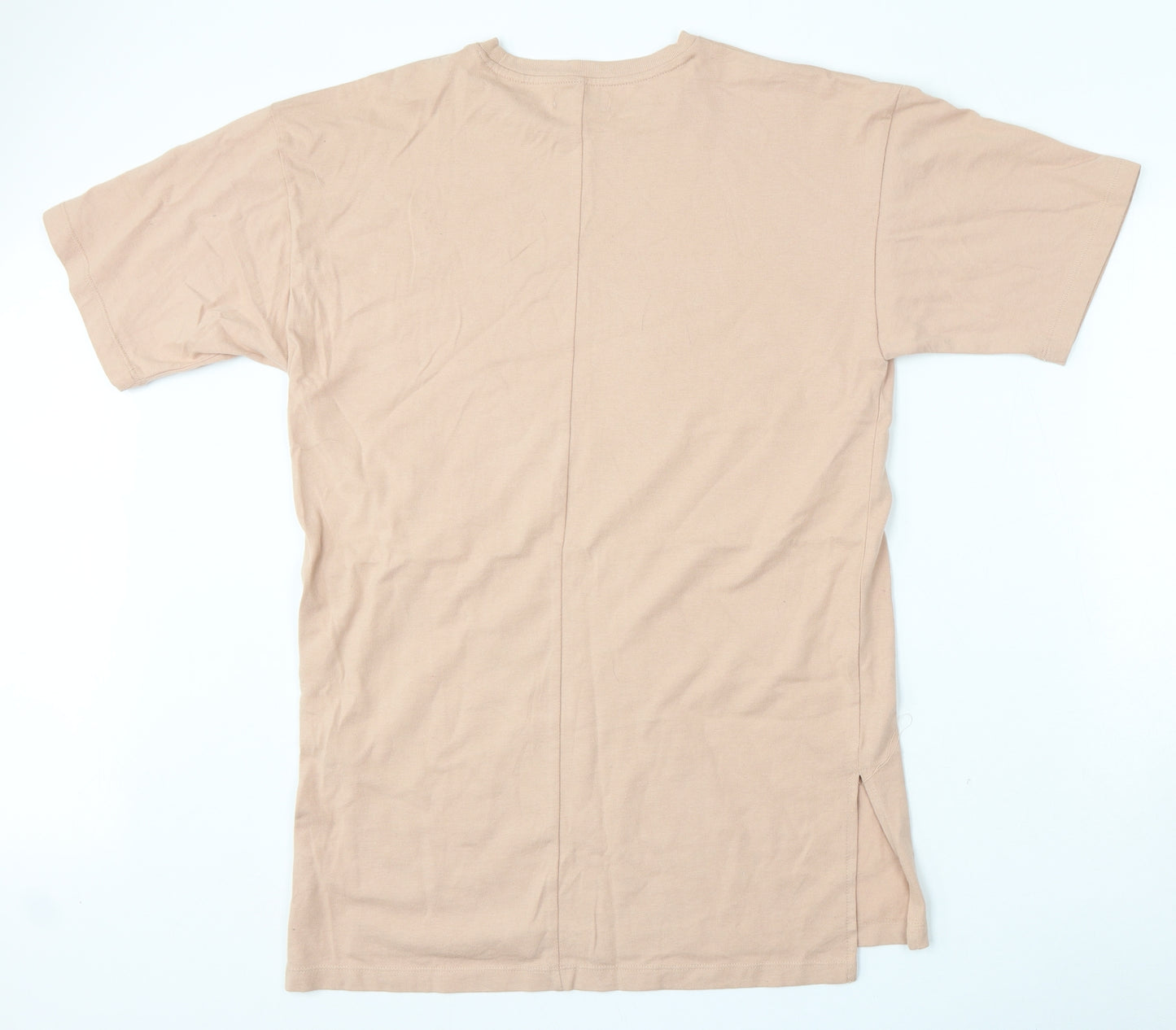 Topshop Womens Pink  Cotton Basic T-Shirt Size 6 Round Neck