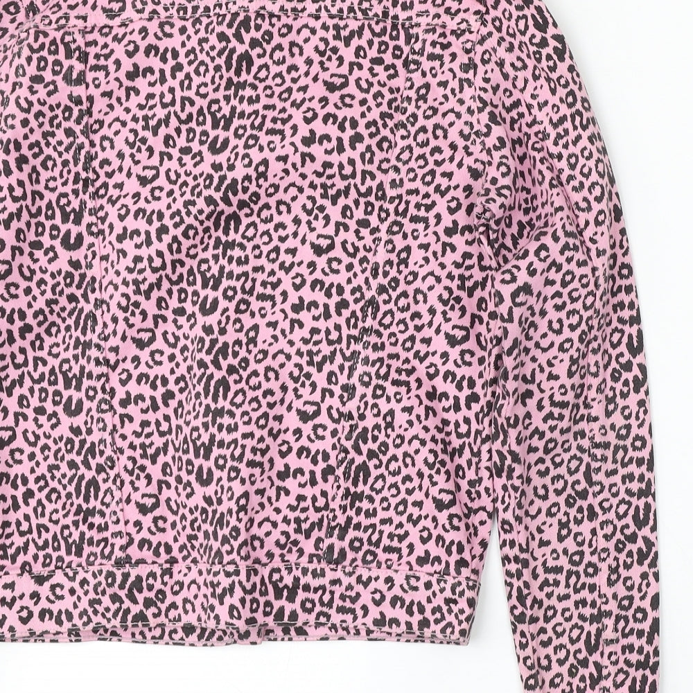Parisian Womens Pink Animal Print  Jacket  Size 8  Button