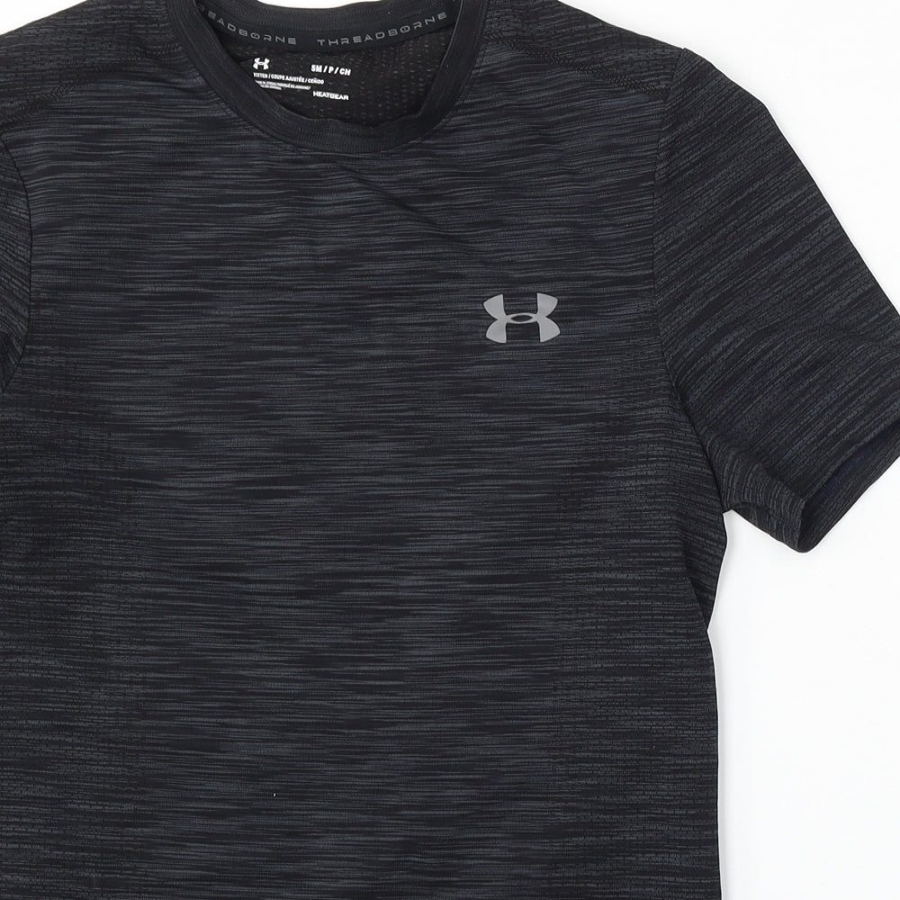 Under armour Mens Grey  Polyester  T-Shirt Size S Round Neck