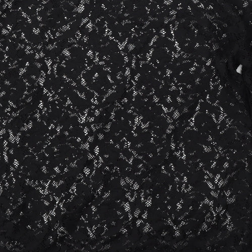 NEXT Womens Black Round Neck Floral Polyester Pullover Jumper Size 14