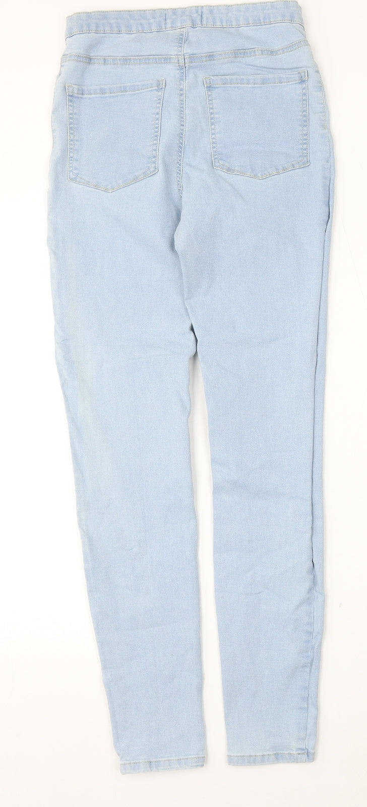 Denim & Co. Womens Blue  Cotton Skinny Jeans Size 12 L28 in Regular Button