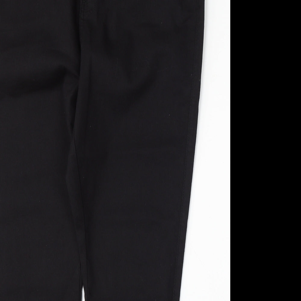 Evans Womens Black  Cotton Straight Jeans Size 22 L32 in Regular Button