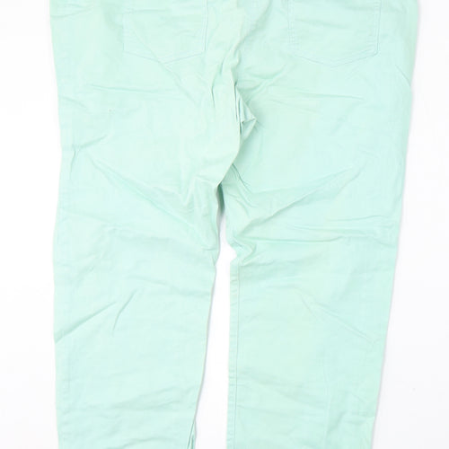 Preworn Womens Green  Cotton Trousers  Size 22 L30 in Regular