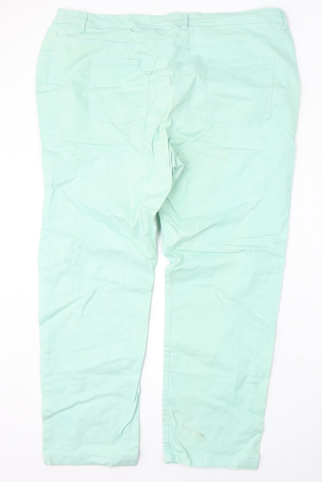 Preworn Womens Green  Cotton Trousers  Size 22 L30 in Regular