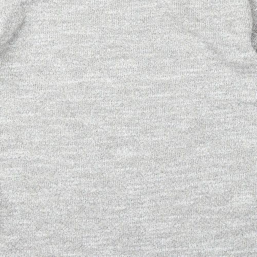 Topshop Womens Grey Round Neck  Polyester Pullover Jumper Size 8