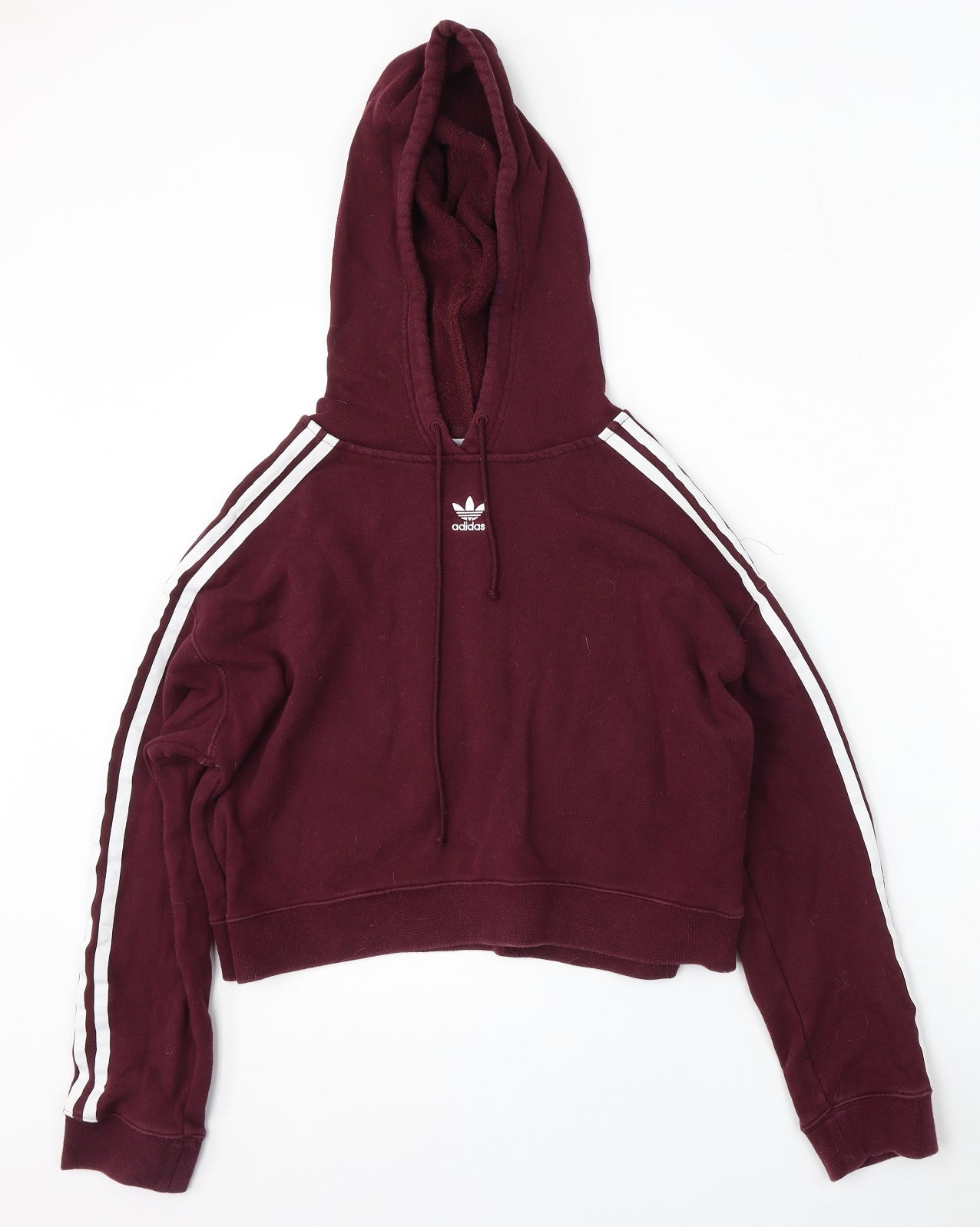 adidas Womens Red  Cotton Pullover Hoodie Size 8