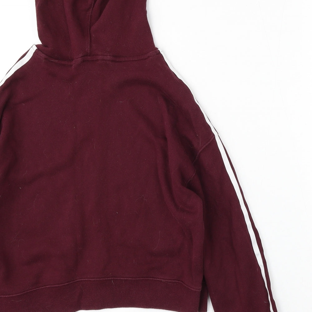 adidas Womens Red  Cotton Pullover Hoodie Size 8