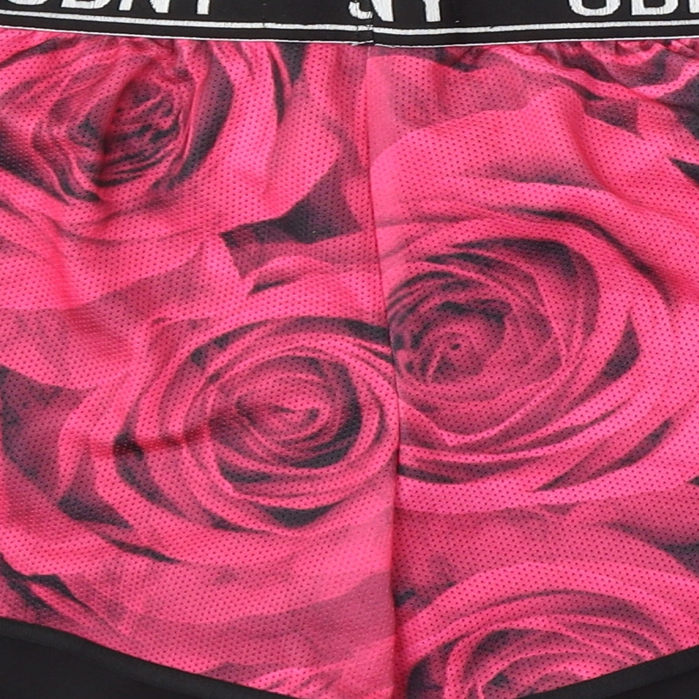 Supply & Demand Co. Womens Pink Floral Polyester Sweat Shorts Size 8 L3 in Regular