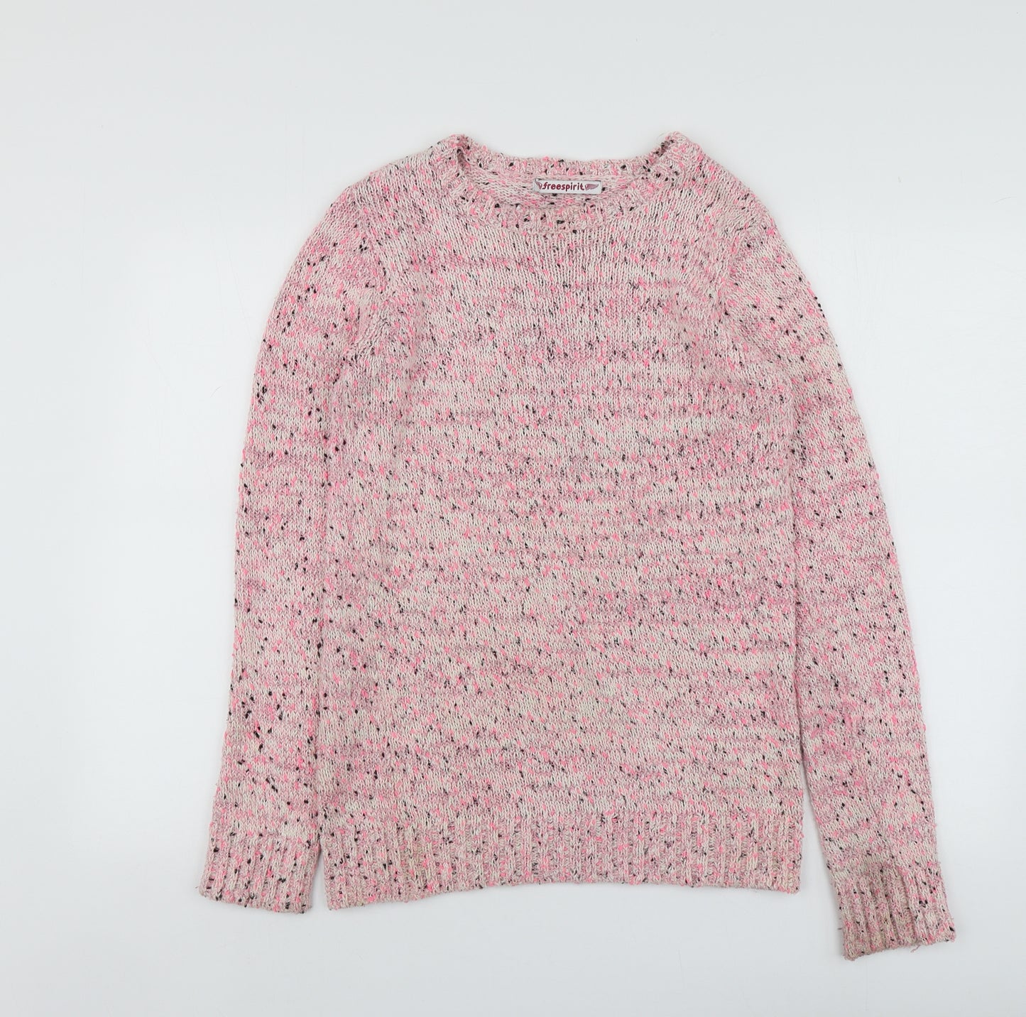 Freesprit Girls Pink Round Neck  Cotton Pullover Jumper Size 15-16 Years
