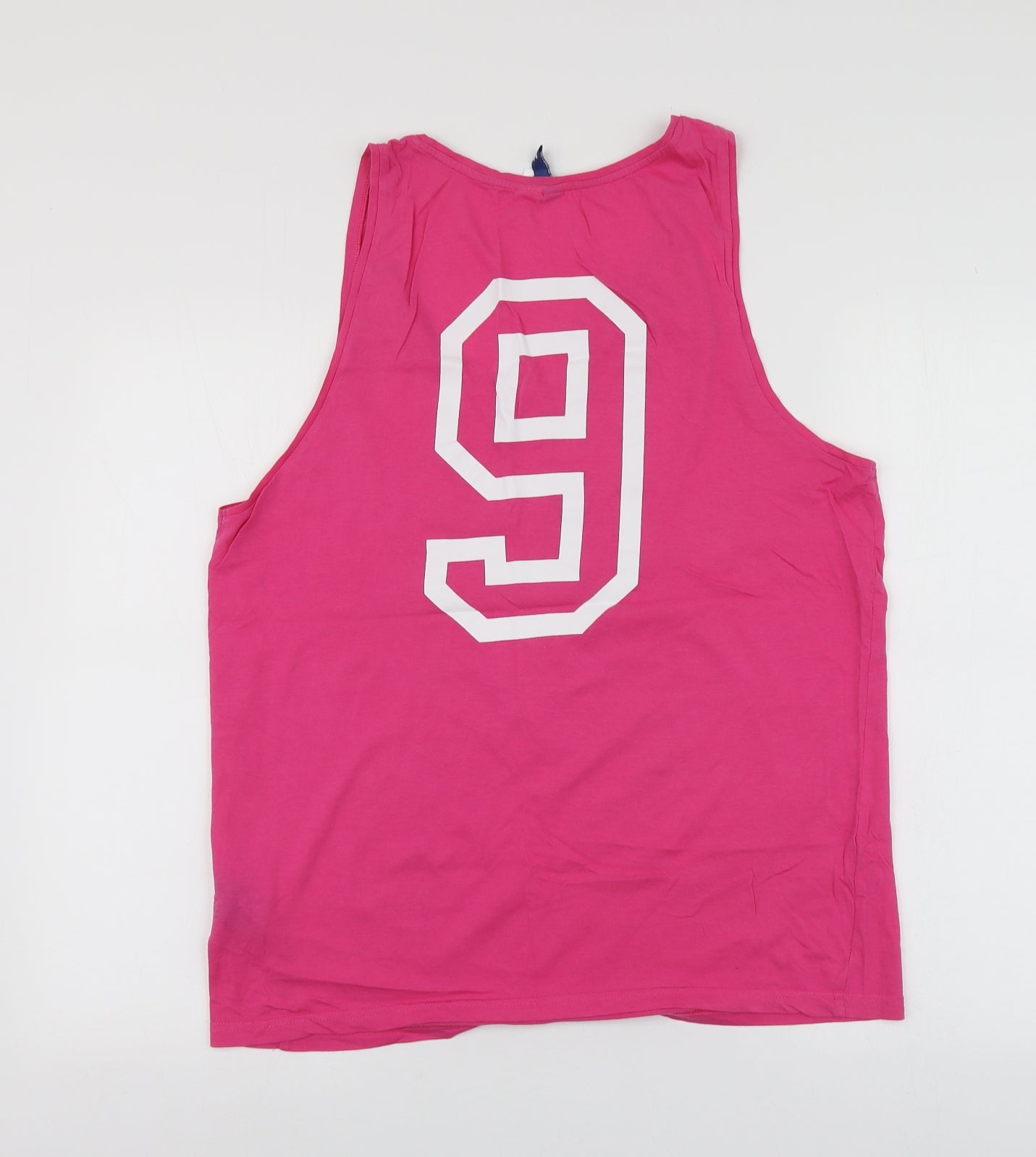 H&M Womens Pink Geometric Cotton Basic Polo Size M Round Neck