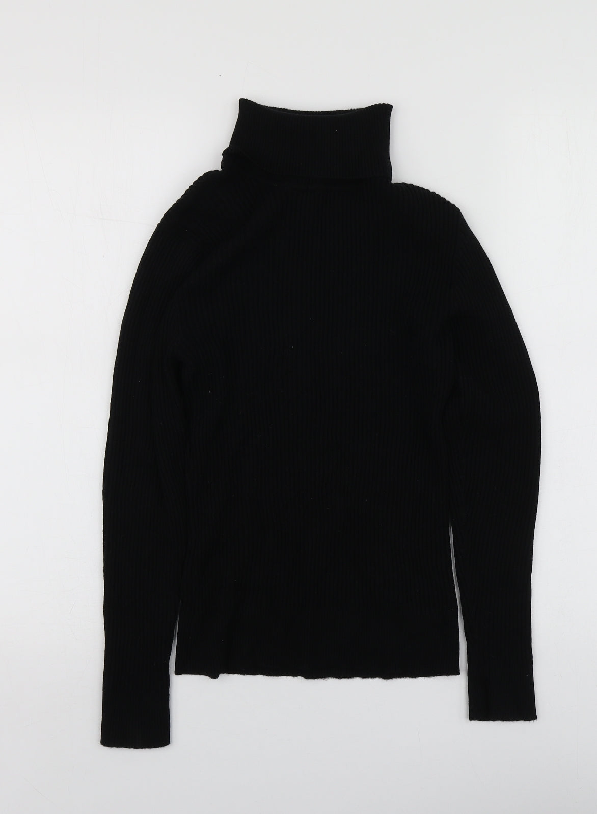 Primark Womens Black Roll Neck  Viscose Pullover Jumper Size L
