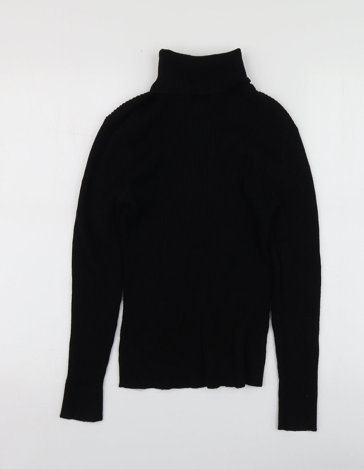 Primark Womens Black Roll Neck  Viscose Pullover Jumper Size L