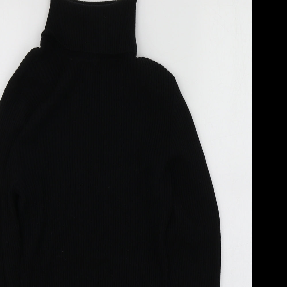 Primark Womens Black Roll Neck  Viscose Pullover Jumper Size L