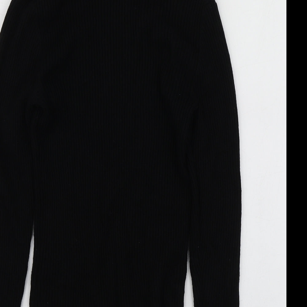 Primark Womens Black Roll Neck  Viscose Pullover Jumper Size L