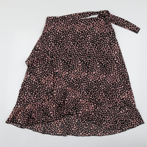 Rant&Rave Womens Black Geometric Polyester Skater Skirt Size 14