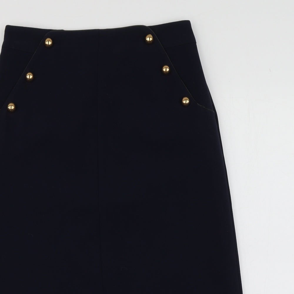 Oasis Womens Blue  Polyester A-Line Skirt Size 8
