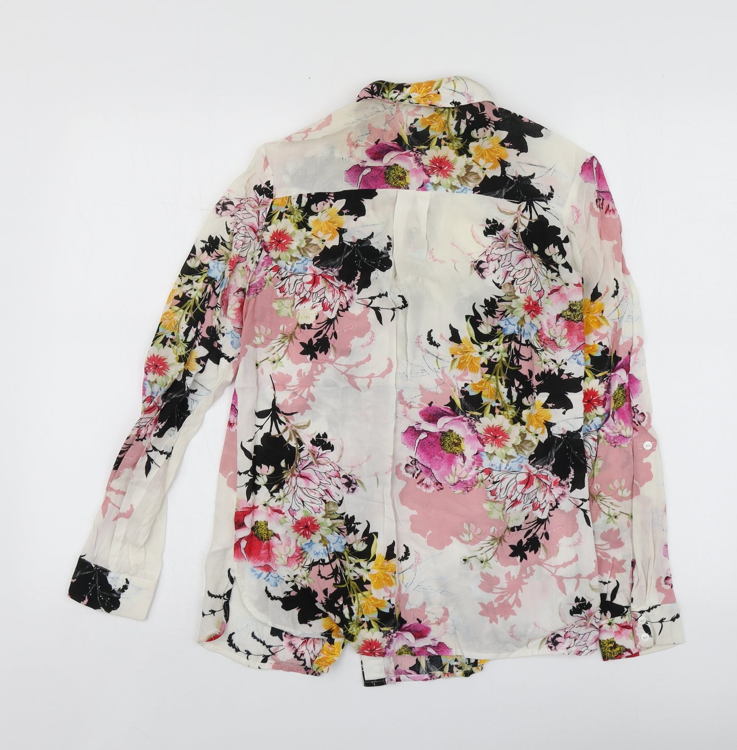 Warehouse Womens Multicoloured Floral Viscose Basic Button-Up Size 8 Collared
