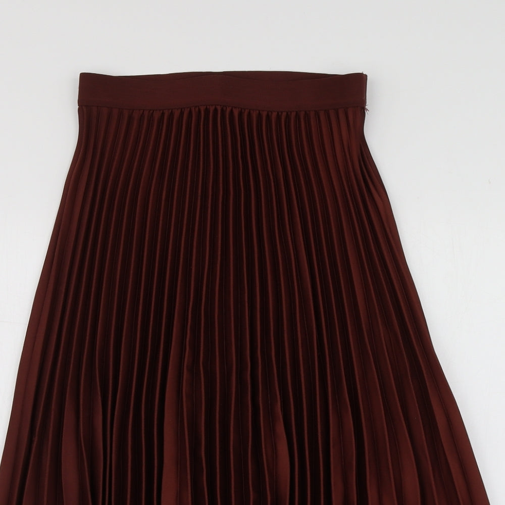 H&M Womens Red  Polyester Skater Skirt Size 10