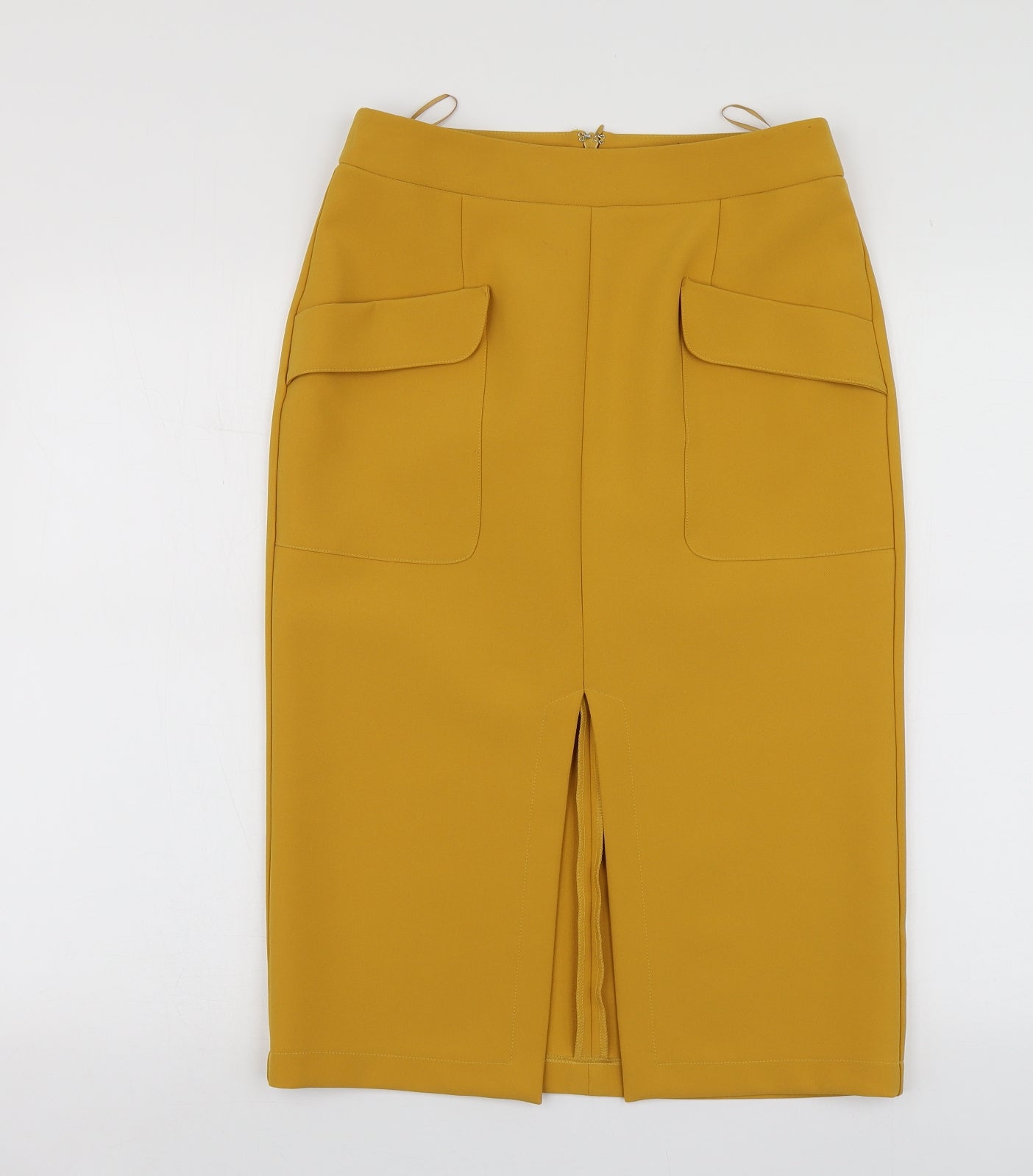 Topshop Womens Yellow  Polyester A-Line Skirt Size 10