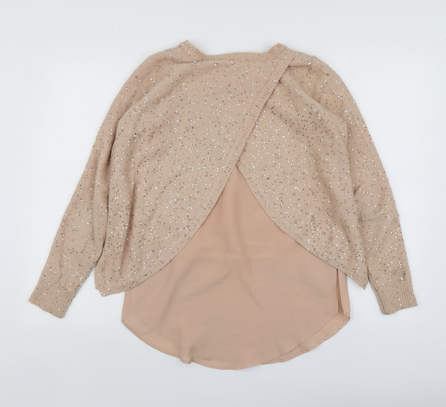 Oasis Womens Pink Round Neck  Acrylic Pullover Jumper Size XS