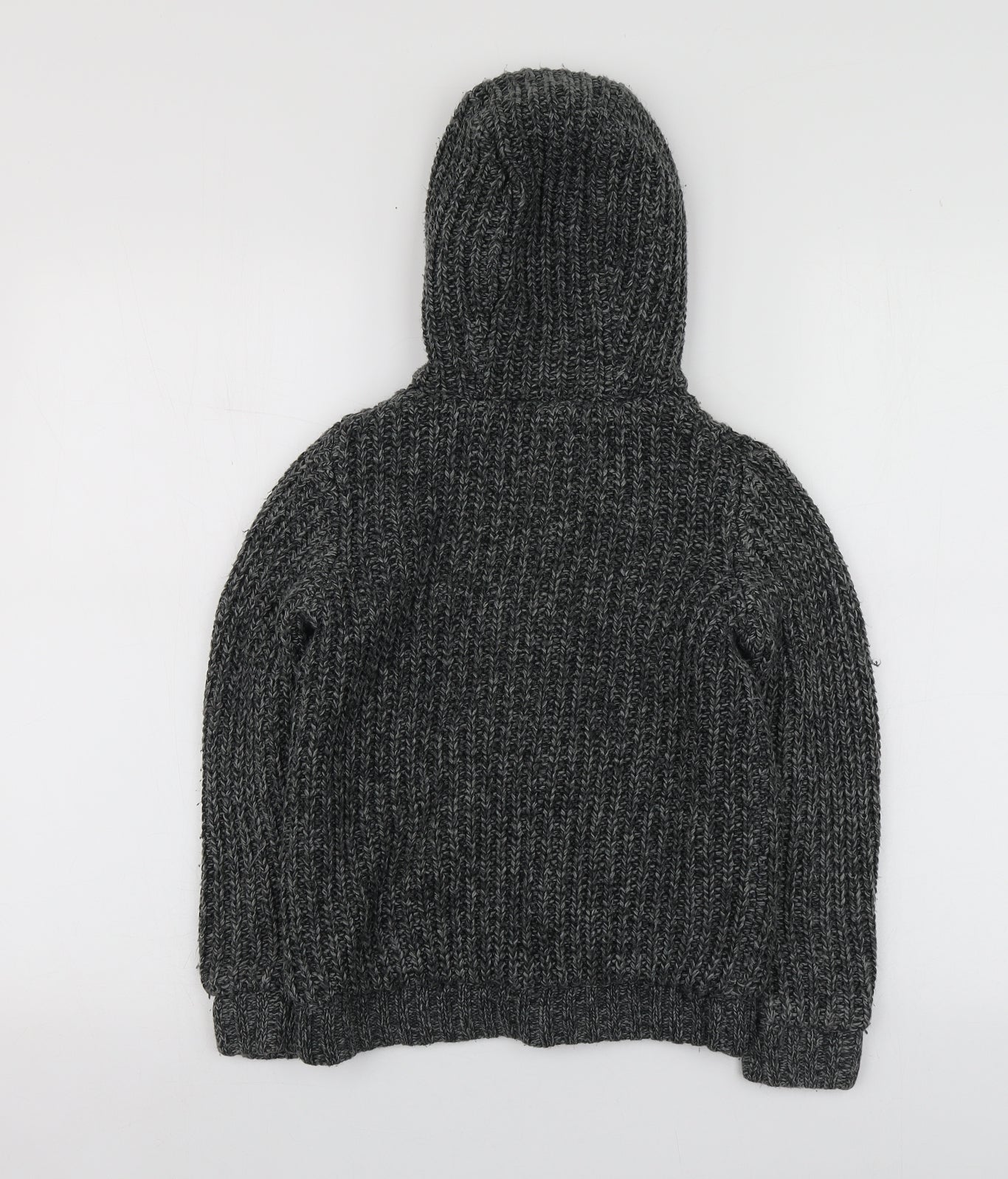 Nutmeg Boys Grey Round Neck  Acrylic Cardigan Jumper Size 8-9 Years