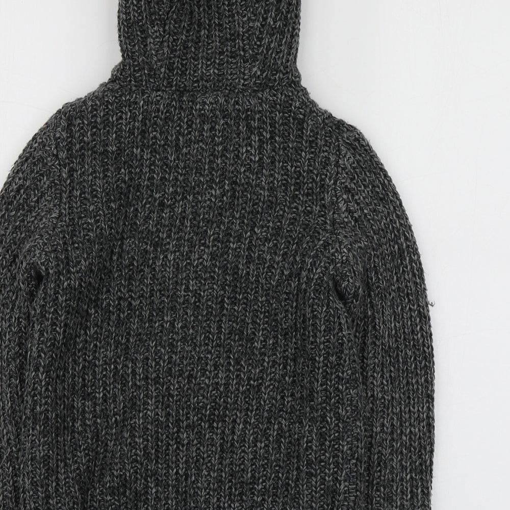 Nutmeg Boys Grey Round Neck  Acrylic Cardigan Jumper Size 8-9 Years